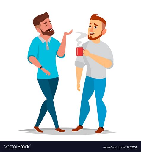 Talking Men Laughing Friends Office Royalty Free Vector