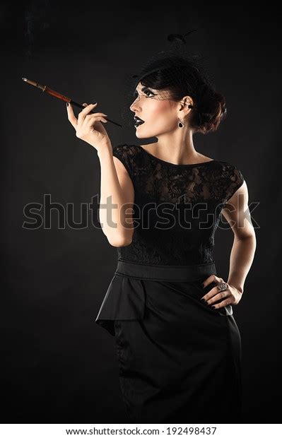 Retro Beauty Woman Mouthpiece Hand Stock Photo Shutterstock