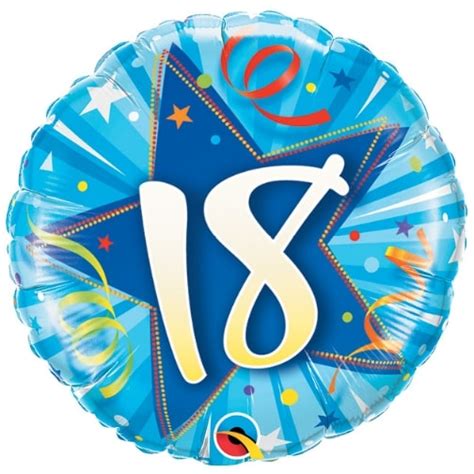 18 18th Birthday Blue Shining Star Foil Balloon Balloon Warehouse™