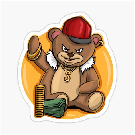 Gangsta bears with pistols vector illustrations. "Gangster Bear" Sticker by Ronnreyes | Redbubble
