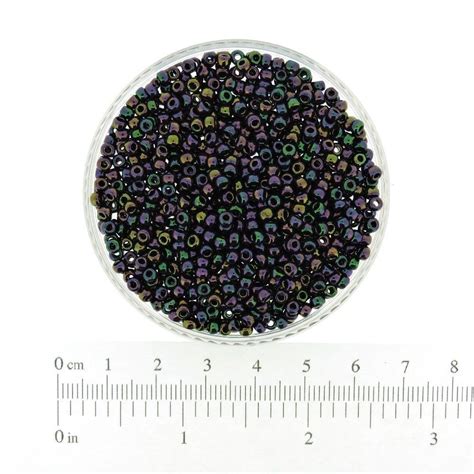 Miyuki Round Rocaille Seed Beads Size 80 22g Metallic Dark Plum Iris