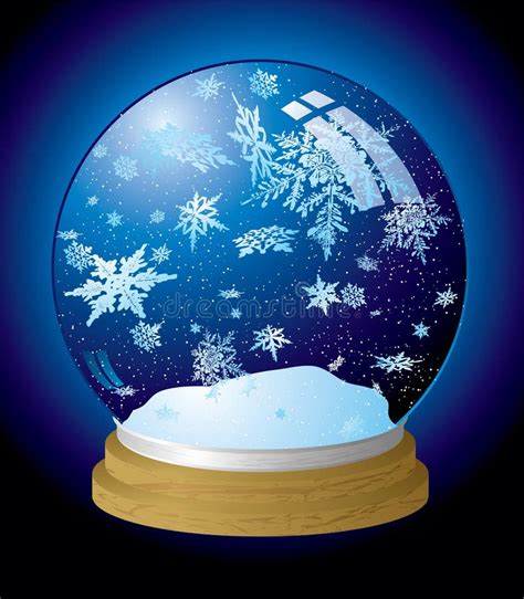 Vector Snow Globe Blue Stock Vector Illustration Of House 6951002