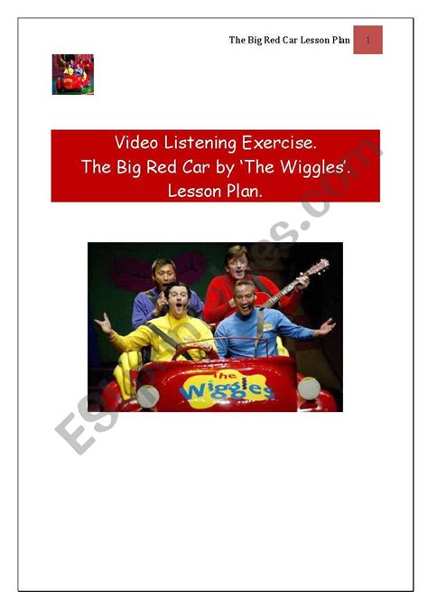 The Wiggles Big Red Car Listening Activity Lesson Plan Esl Worksheet