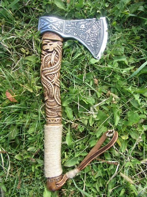 Handmade Viking Axe Dragon Vikingstyle Viking Axe Viking Art