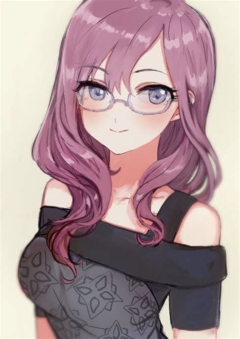 anime girl cute glasses maxipx