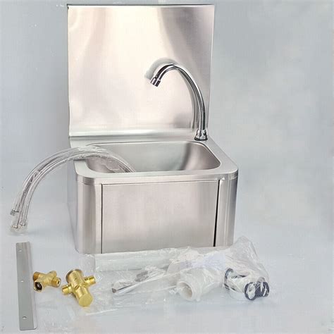 Commercial Kitchen Knee Operated Stainless Steel Hand Wash Sink Hands