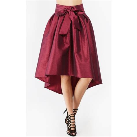 Sweet Bow High Low Taffeta Skirt Taffeta Skirt Red Pleated Skirt Hi