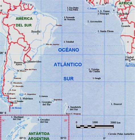 Mapa Con Islas Del Océano Atlántico Mas En Malvinas La Ver Flickr