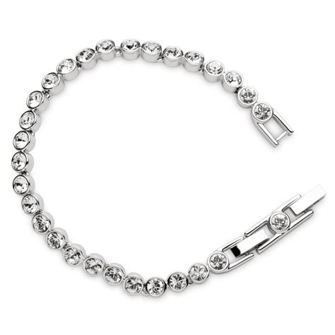 21st century silver plate & swarovski crystal clear rhinestone flower tennis bracelet. Swarovski - Tennis Bracelet Crystal | Peter's of Kensington