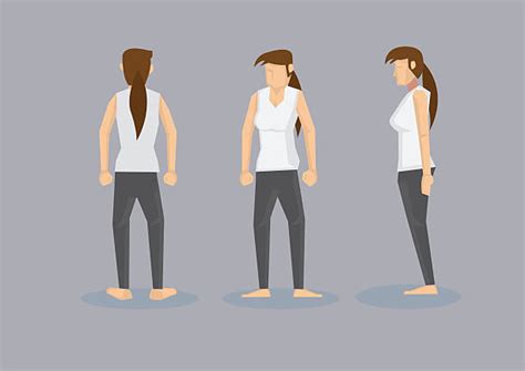 Drawing Of Girl Standing Sideways Illustrations Royalty Free Vector