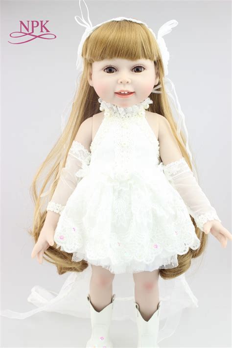 Npk New Design 18inches Fashion Play Doll With White Skirt Education Toy For Girls Birthday T