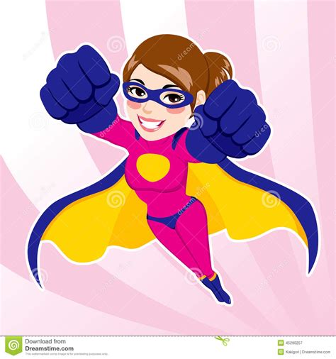 Superhero Woman Flying Stock Vector Illustration Of Beautiful 45290257