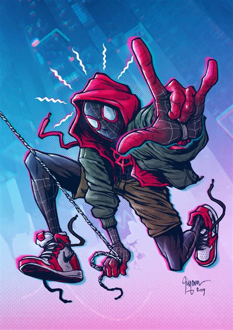 Miles Morales On Behance In 2020 Spiderman Comic Art Spiderman Art
