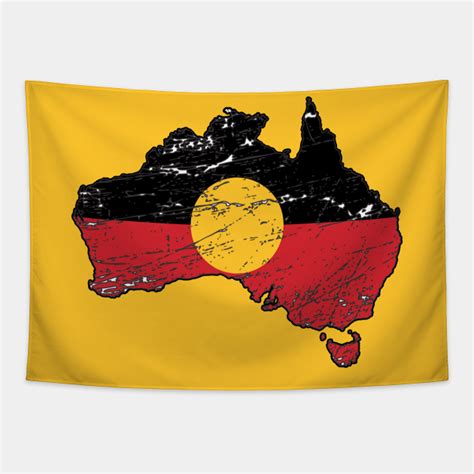 Australia Map Aboriginal Flag