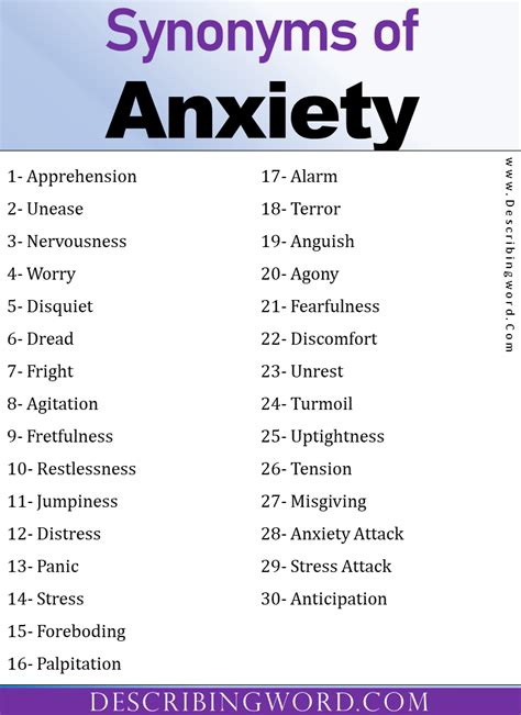 Adjectives For Anxiety Words To Describe Anxiety Describingwordcom