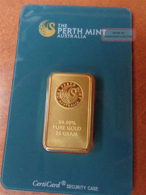 20 Gram Perth Gold Bar 9999 Fine In Assay