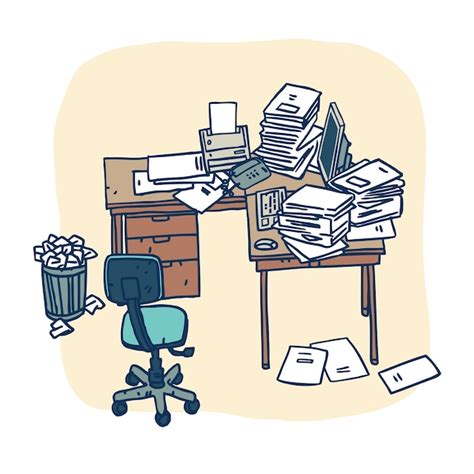Premium Vector Concept Of Creative Chaos Work Process Desk Clutter In