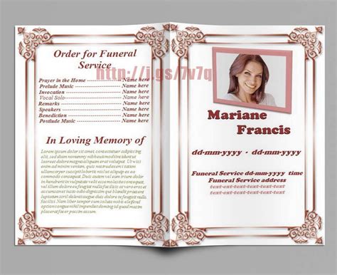 The Inspiring Memorial Service Program Template Download Memorial