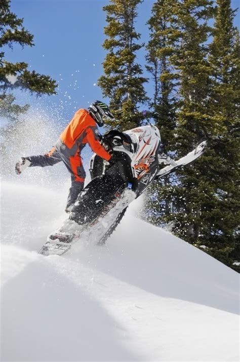 Snowmobiling In The Powder Snowmobile Sled Ride Outdoors Adventure