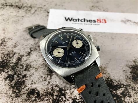 Avia Vintage Swiss Hand Wind Chronograph Watch Landeron 248 Spectacular