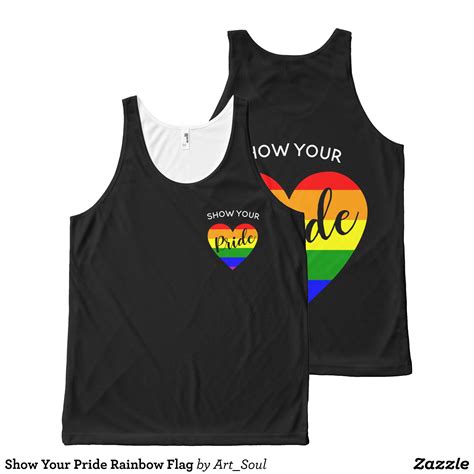 Show Your Pride Rainbow Flag All Over Print Tank Top Comfy Moisture