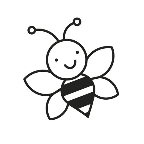 SVG CLIPART Cute Bumble Bee Outline Cute Kids Clipart | Etsy