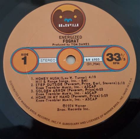 Foghat Energized 1974 Vinyl Lp Bearsville Bk 6950 Orginal Press
