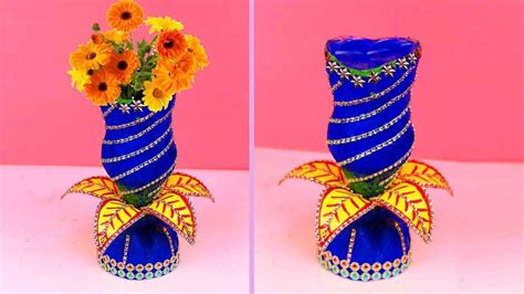 Flower Vase Out Of Waste Plastic Bottle Diy Best Out Of Waste Idea At