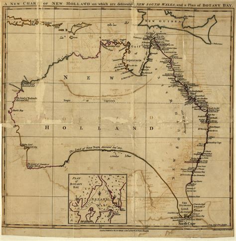 James Cooks Map Of The East Coast Of New South Wales 1770