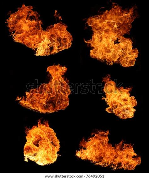 High Resolution Fire Collection Isolated On Stock Photo 76492051