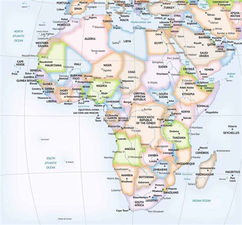 The african continent comprises a vast, rolling plateau. Vector Map of Africa Continent Political | One Stop Map
