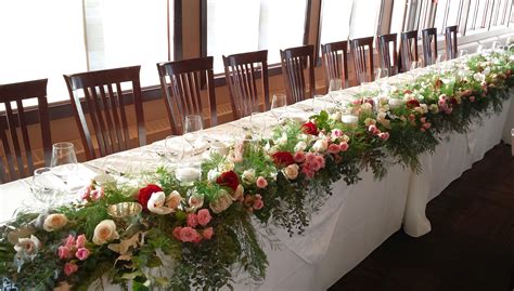 Wedding Reception Head Table Flowers Dahlia Floral Design Calgary