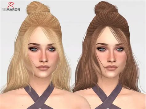 The Sims Resource On0910 Hair Retextured By Remaron Sims 4 Hairs