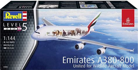 Revell 1144 Airbus A380 800 Emirates Wild Life Aircraft Model Kit