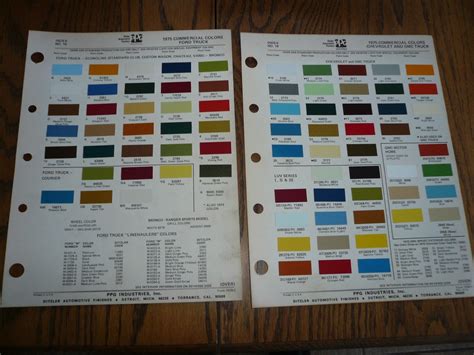 1975 Ford Chevy Gmc Truck Commercial Ditzler Ppg Color Chip Paint