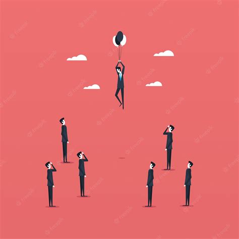 Premium Vector Businessmen Standing And Floating