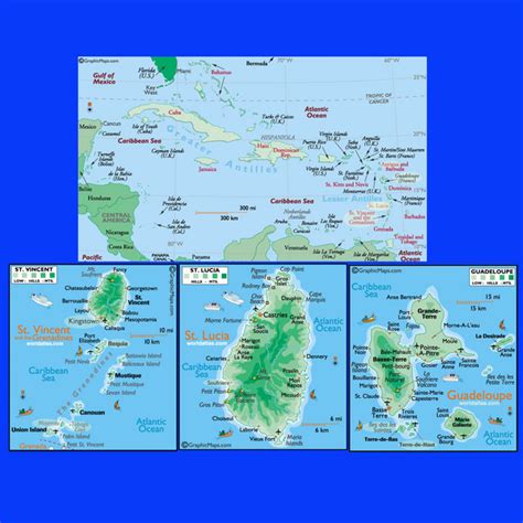 Caribbean Islands Map Caribbean St Vincent St Lucia Guadeloupe Cuba