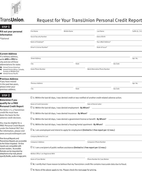 Free Annual Credit Report Request Template Pdf 648kb 2 Pages