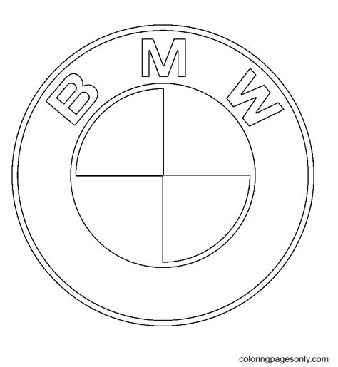 Bmw Logo German Car Brand Coloring Page Character Sketch Coloring Page