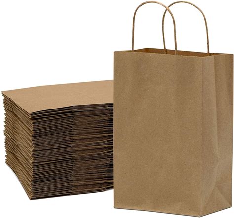 Prime Line Packaging Brown Paper Bags With Handles Extra Small Paper