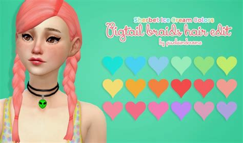 Pigtail Braids Hair Edit At Pixelsimdreams Sims 4 Updates