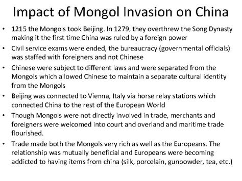 Impact Of Mongol Invasions Impact Of Mongol Invasion