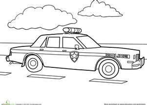 Educational website, printable coloring pages, and funny pictures. Police Car | Coloring Page | Education.com