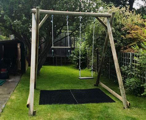 The wooden garden swings can seat anywhere between one to four people at a time and are a great way to bring a sense of quirkiness to your home decor. Double Swing Frame | Wooden garden play equipment ...