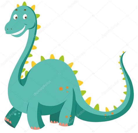 Green Dinosaur With Long Neck Stock Vector Image By ©blueringmedia