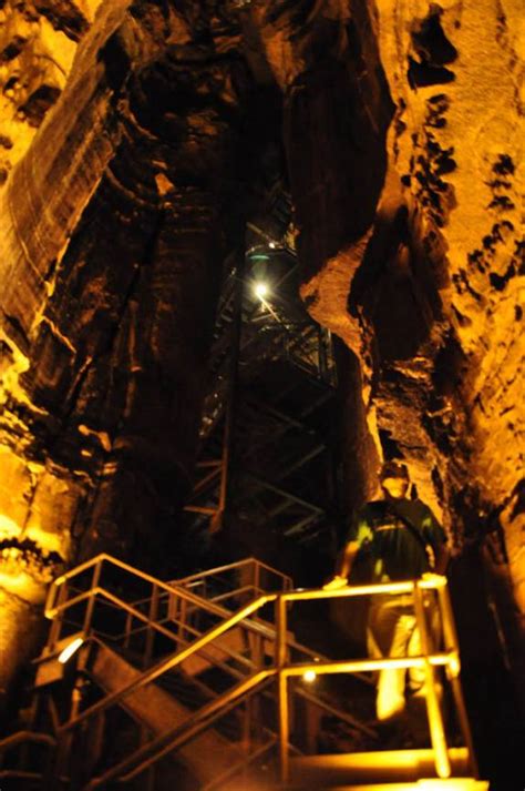 Enorme Escadaria Dentro Da Mammoth Cave A Maior Caverna Do Mundo Em