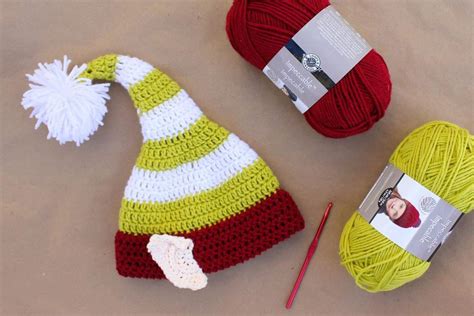 Santas Helper Free Crochet Elf Hat Pattern With Ears