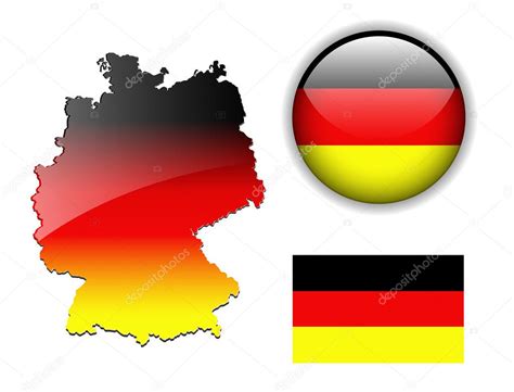 Bilder finden, die zum begriff deutsche flagge passen. German, Germany flag, map and button. — Stock-Vektorgrafik ...