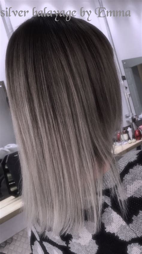 Slate Grey Into Silver Grey Colour By Emma Long Hair Styles Hair