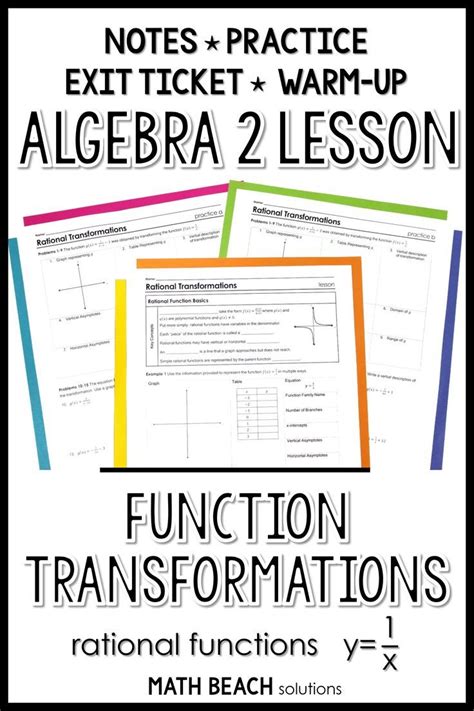 Rational Function Transformations Lesson Algebra 2 Quadratics